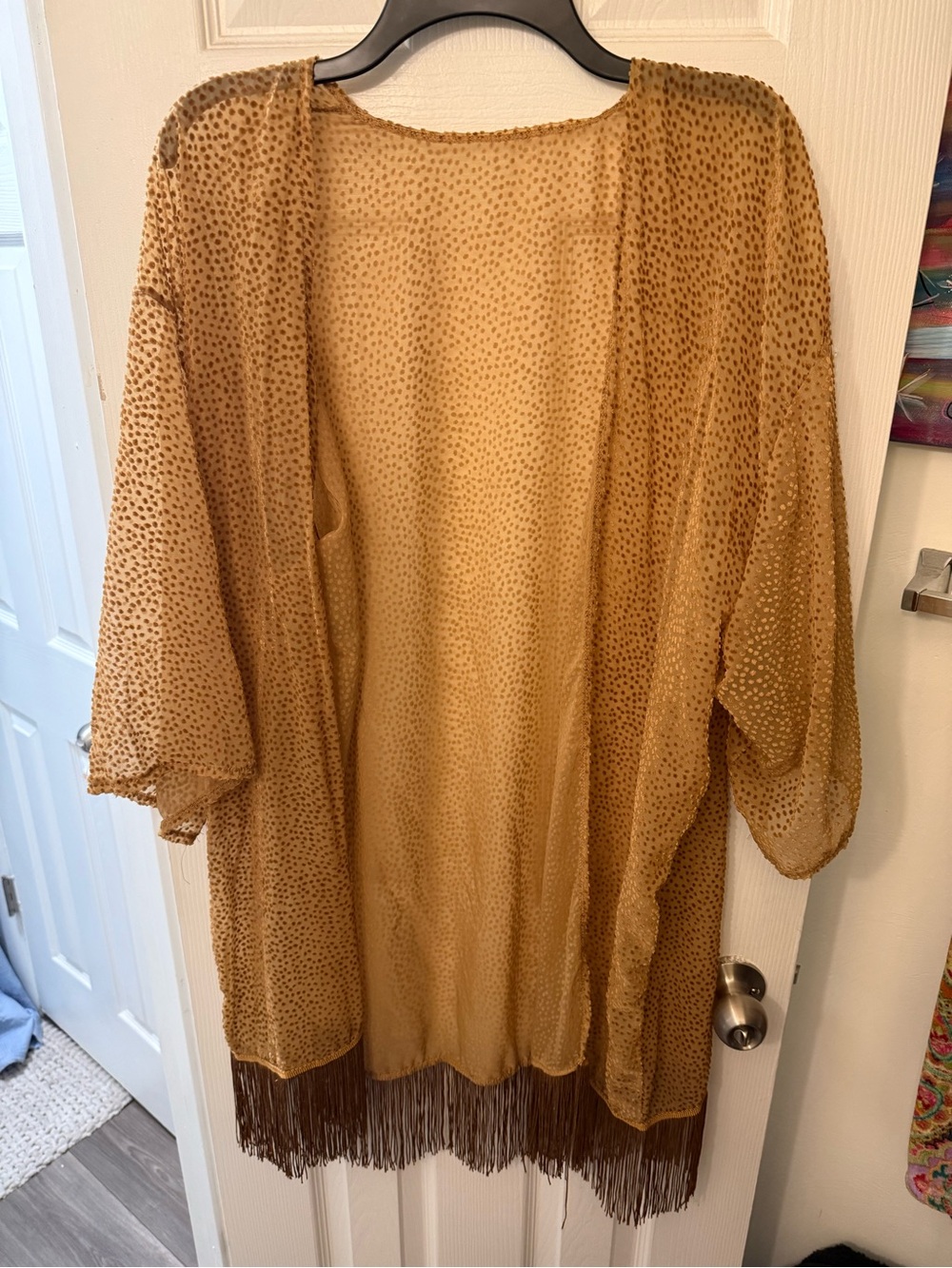 Gold Fringe Open Kimono